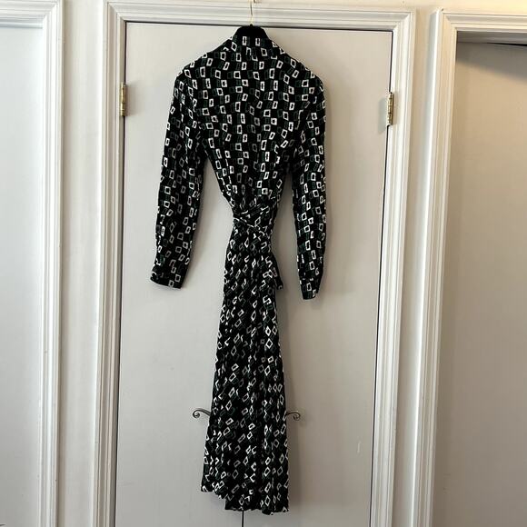Diane von Furstenberg Tori Geometric-Print Midi Wrap Dress size S C0 - Picture 8 of 8